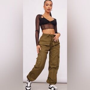 Pretty little thing cargo khaki pant size S